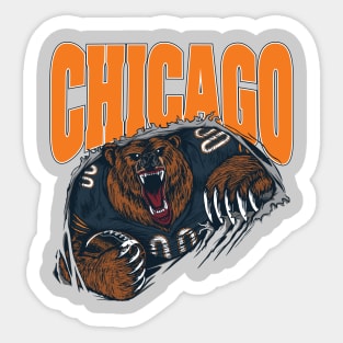 Chicago Windy City Football Bear Down Sticker